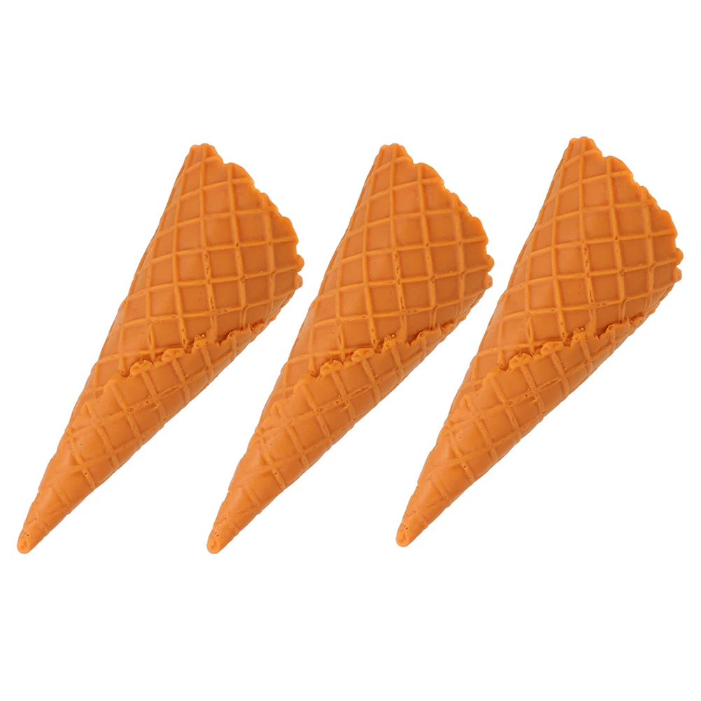 

3Pcs High Simulation Ice Cream Cone Fake Food Prop for Party Supplies Pretend Play Game Decoration Dollhouse Accessory