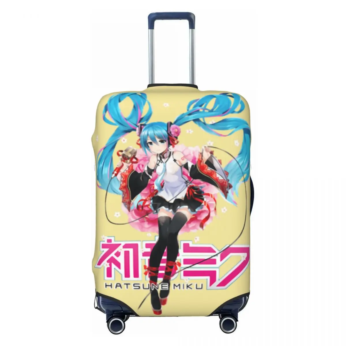 カスタム初音ミク-vocaloid-ロックアニメ荷物カバーかわいいスーツケースプロテクターカバー-18-32-インチに適しています