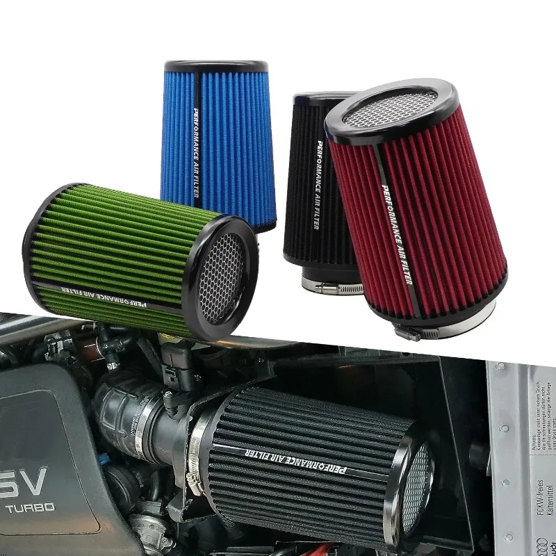 Filtro de Ar de 76mm 4 Polegadas para Carro, Kit de Filtros de Admissão de Ar Frio de Alta Performance para Competição, Peças Universais Automotivas, Adaptador de Tubo Cônico