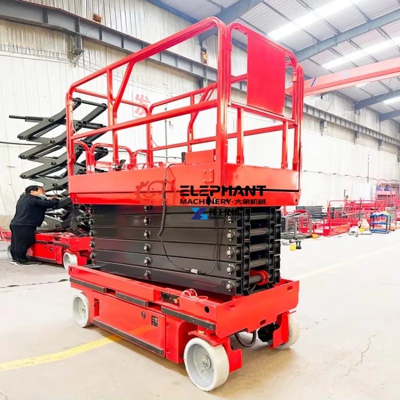 Outdoor Mini Tracked Scissor Lift, Wheeled Lifting Platform Suitable for Rough Uneven Construction Ground Operation