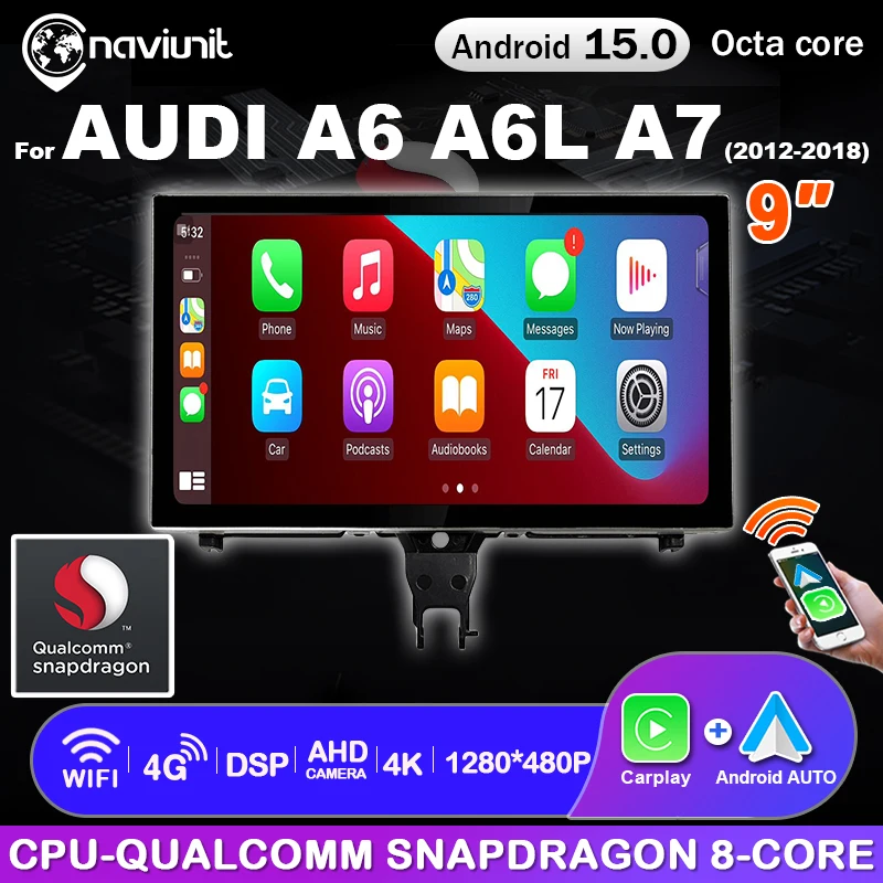 Brezžični CarPlay avtoradio za Audi A6 in A7