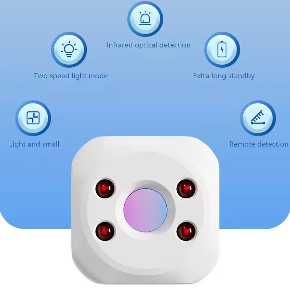 1 قطعة كاشف كاميرا مكافحة صريحة المحمولة حماية الأمن لغرفة خزانة الفندق الحمام العام الثقب كشف العدسة المخفية