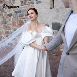 DREAM Personalizzato In Raso Dell'innamorato Mini Abiti Da Sposa Staccabili Maniche A Soffio Sexy Backless Abiti Da Sposa Robe De Mariee 2024