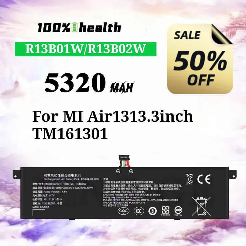 

R13B01W/R13B02W 5230mAh Laptop Battery for Xiaomi Air13 13.3 inch/TM161301 Lithium Rechargeable Battery