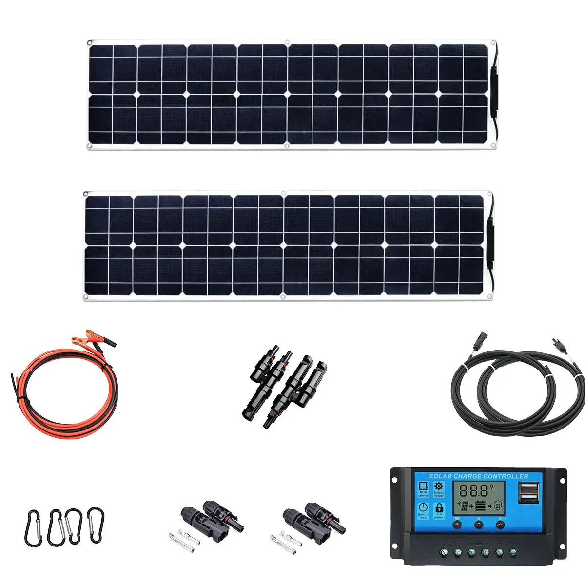 Imagem -03 - Painel Solar Portátil 1500w Banco de Potência 12v Kit de Painel Solar Controlador Placa Solar para Casa Camping rv Carro Carregador de Bateria Rápido