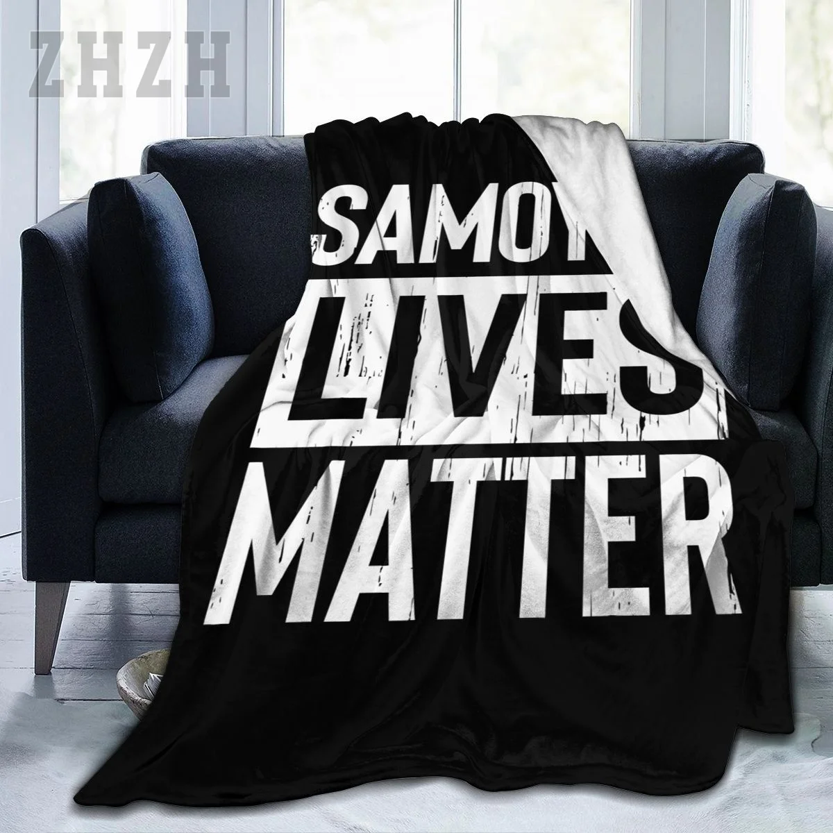 Blanket Samoyed Dog Lives Matter Funny Gift Flannel Multifunction Outdoor Camping Sofa Cover Keep Warm