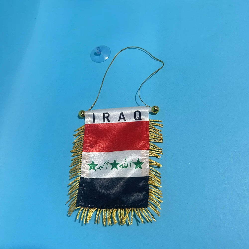 SKY FLAG Bandera de coche Irak impresa por ambos lados poliéster - imagen 2