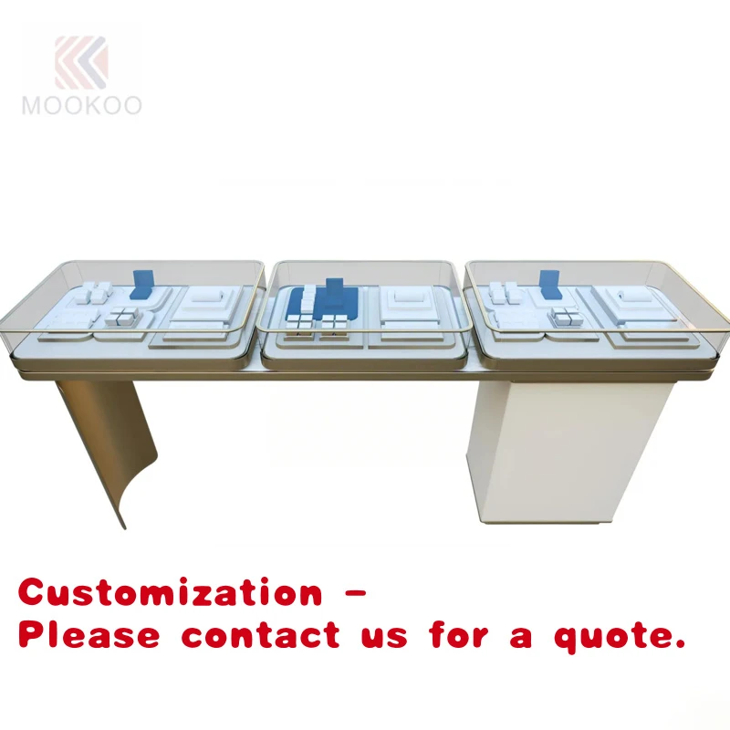 

Мебель для ювелирного магазина класса люкс: витрина из стекла и нержавеющей стали для демонстрации ювелирных изделий, торговое оборудование для розничной продажи.