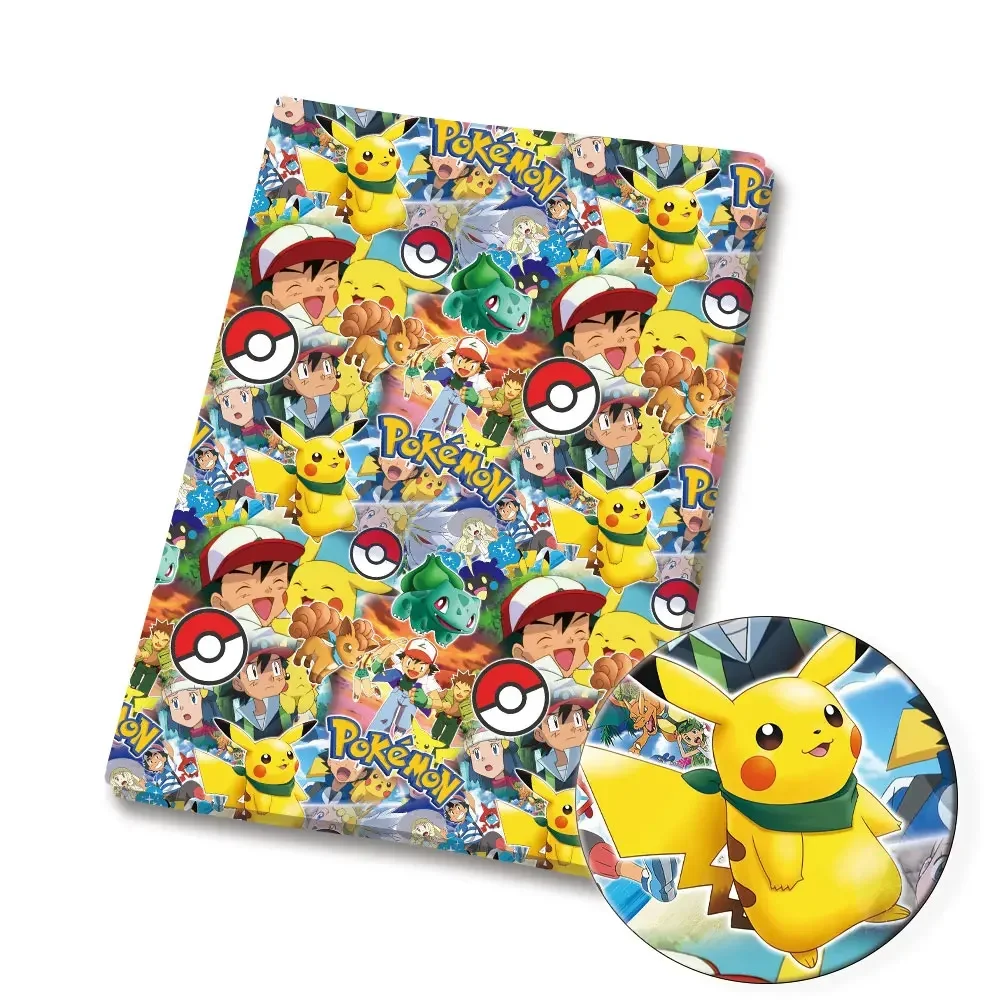 Pokemon Cartoon Fabric140*50cm Handmade Sewing Patchwork Quilting Baby Dress Home Sheet Printed Fabric Fabric Sewing Kids