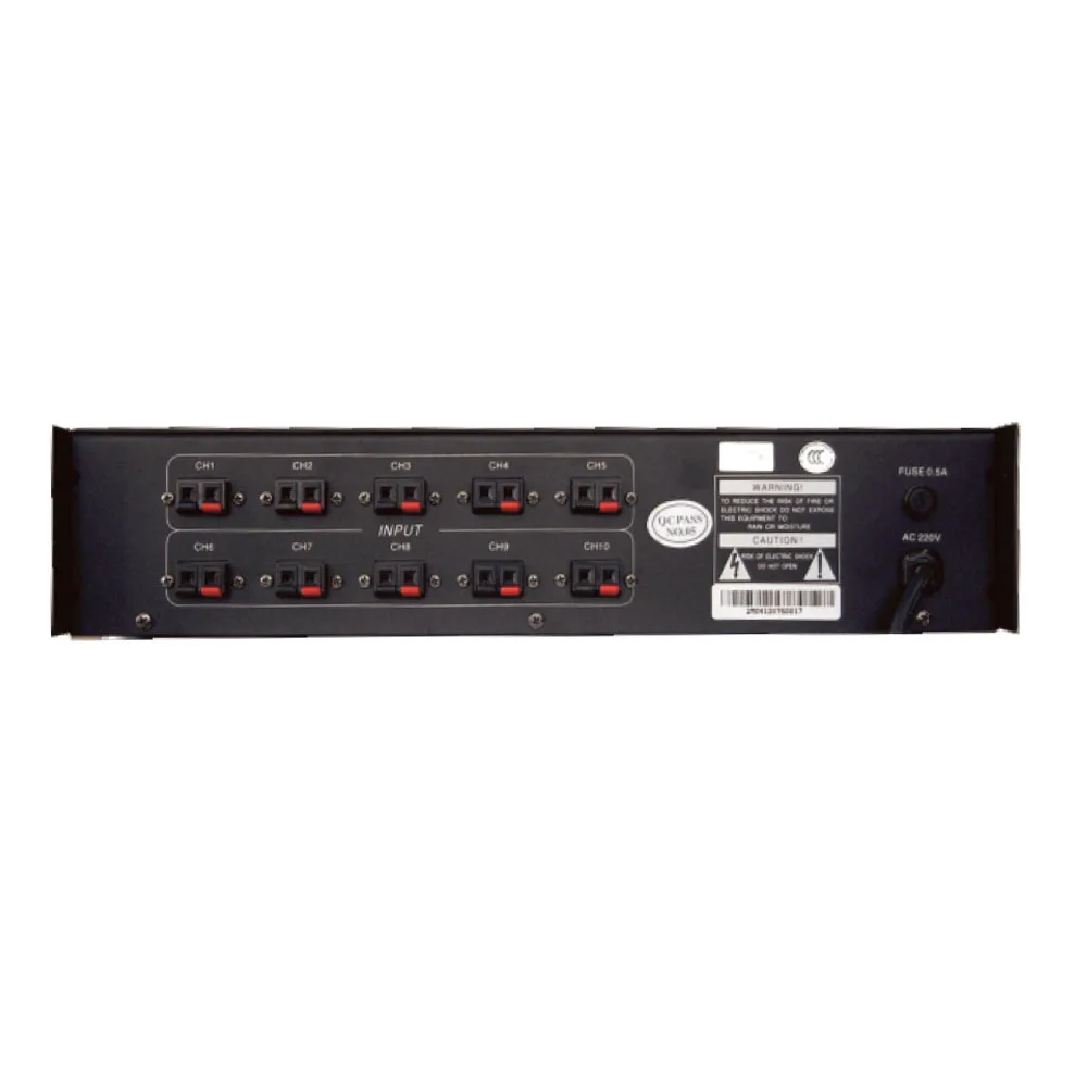 Analog PA Controls Audio Signal 10-Channel Monitor Panel With Built-in High Fidelity Loudspeaker Monitoring up  to 10 Zones