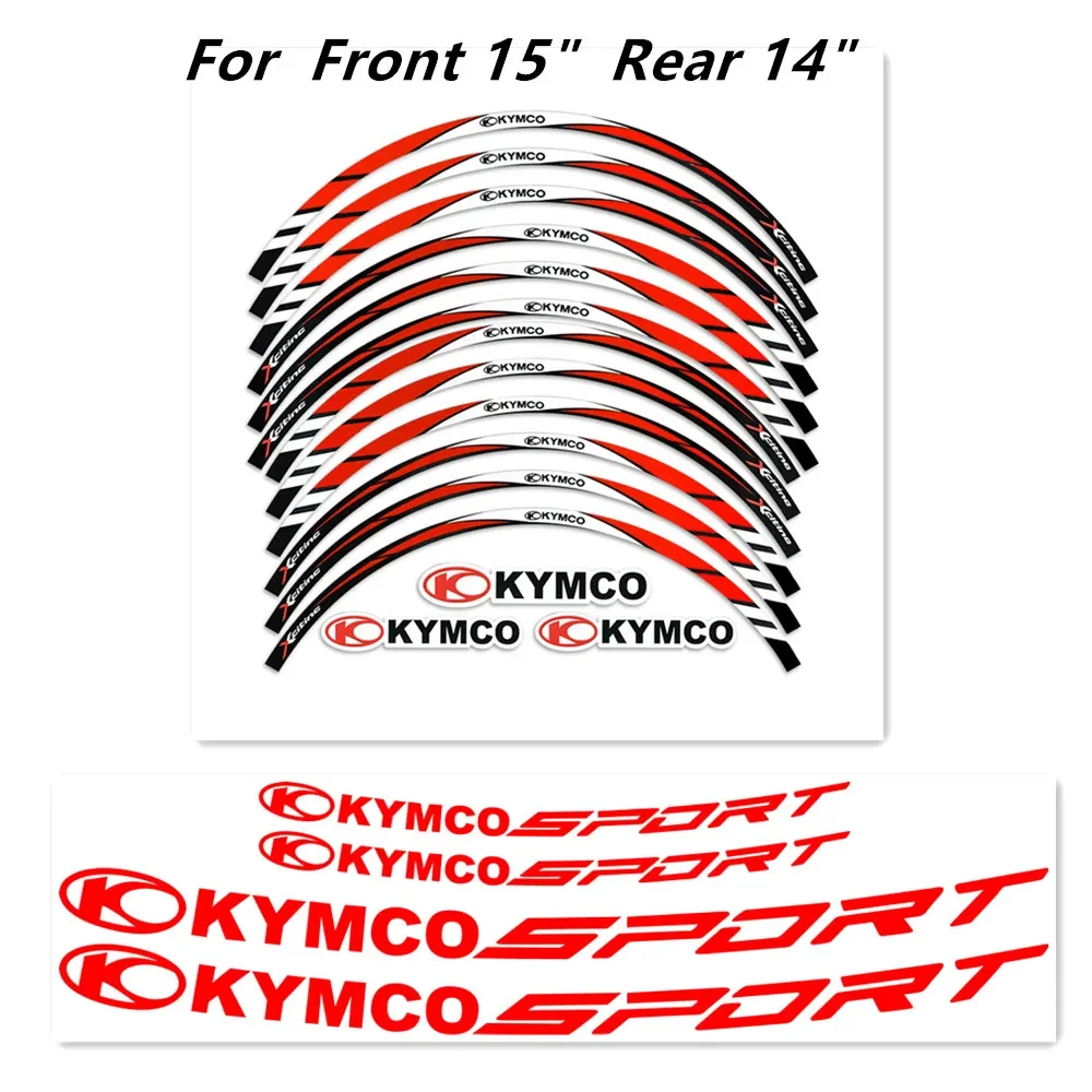 

For Kymco Wheel Sticker Inter Ring Sports Decals Hub Rim Stripe Tape for KYMCO XCITING 400i AK550 S350 CT200 300 125 250