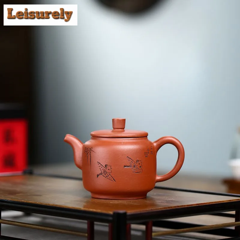 150ml Exquisite Yixing Purple Clay Teapots Handmade Bird Pot Raw Ore Dahongpao Mud Kettle Zisha Tea Set Tea Ceremony Gift Craft