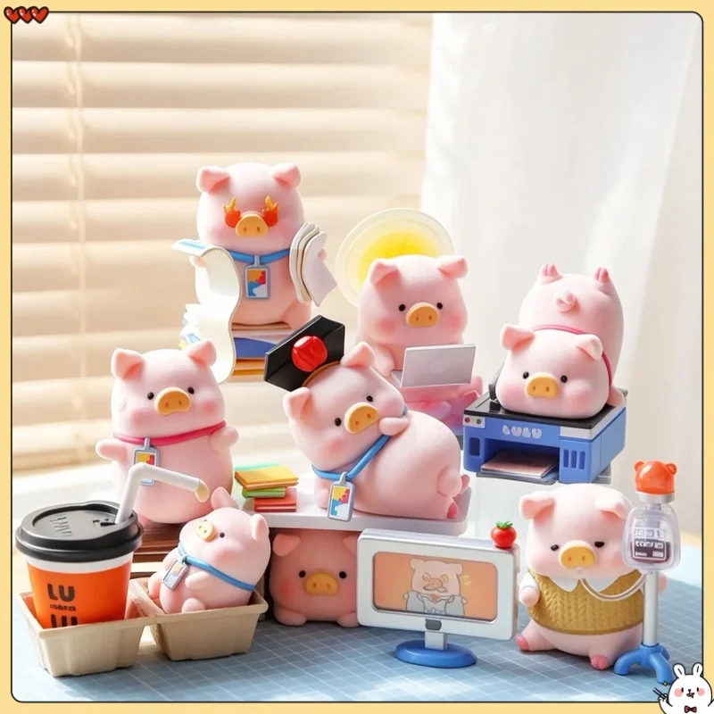 

Lulu The Piggy Office Series Blind Box Cute Lulu Action Figure Cartoon Piggy Daily Work Desk Ornament Surprise Box Toy Gifts