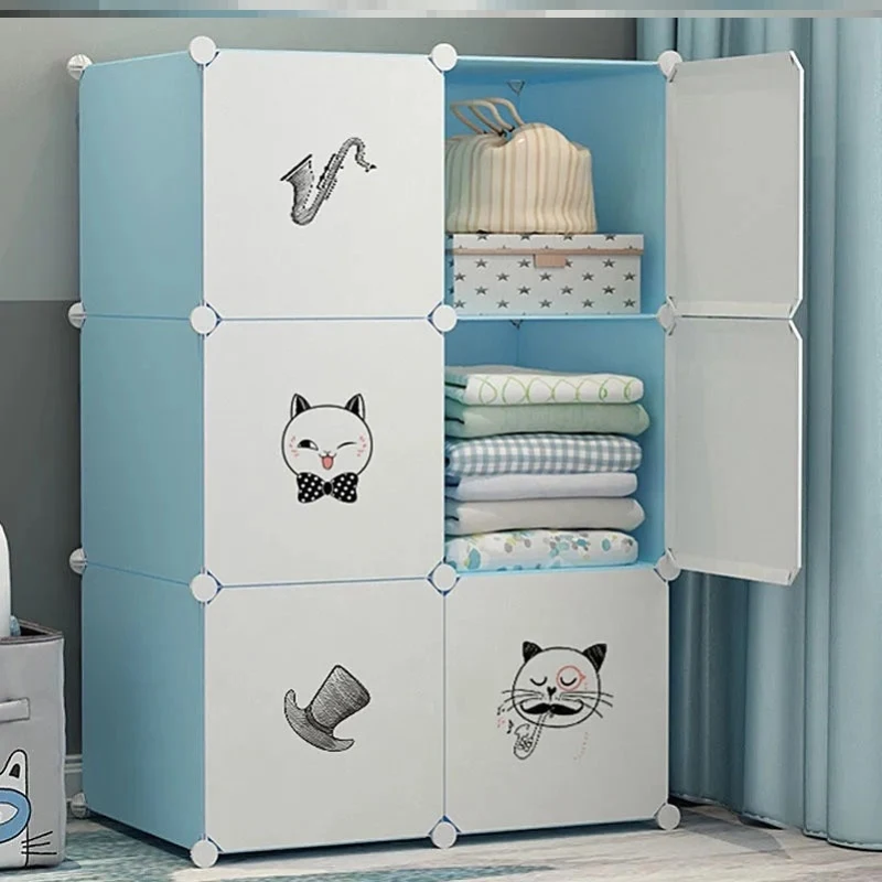 

Portable Folding Wardrobe Detachable Storage Room Organizer Wardrobe Small Apartment Closet Armable Para Ropa Salon Furniture