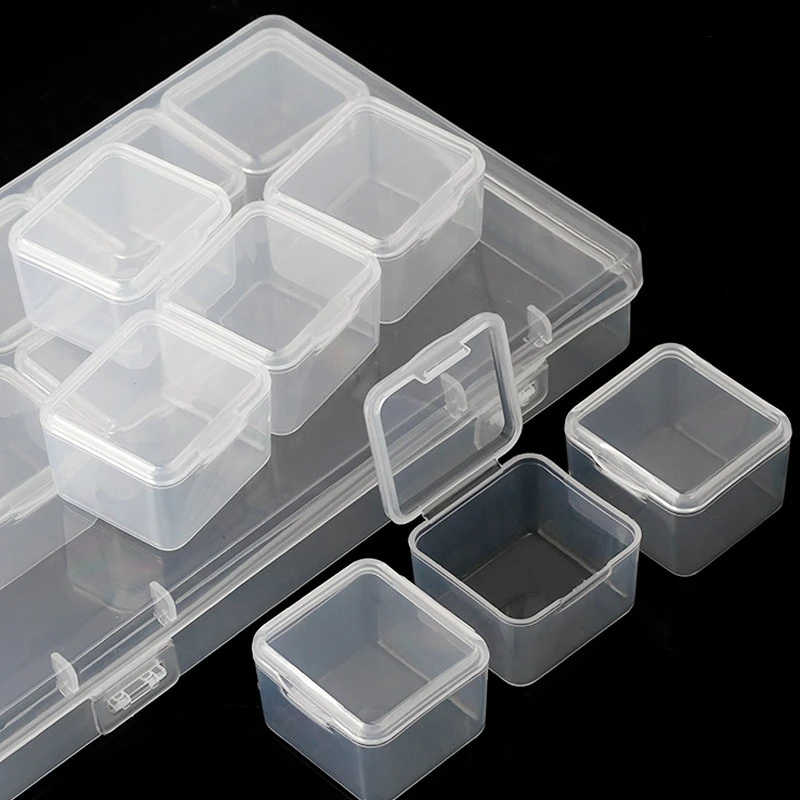 9/15/30 Grids Jewelry Storage Box Grids Clear Nail Art Rhinestones Tools Beads Display Storage Case Organizer Box