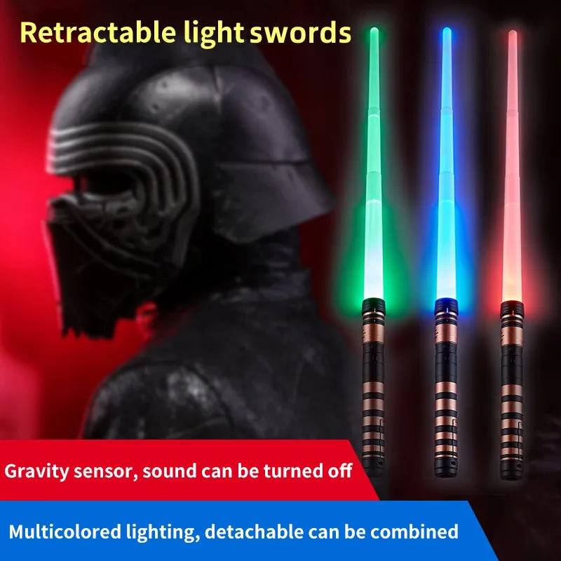 REikirc 75 سنتيمتر RGB Lightsaber 1 أو 7-color ضوء صابر ل 3 + أطفال الليزر السيف لعبة حفلة موسيقية الزفاف توهج السيوف قابل للسحب
