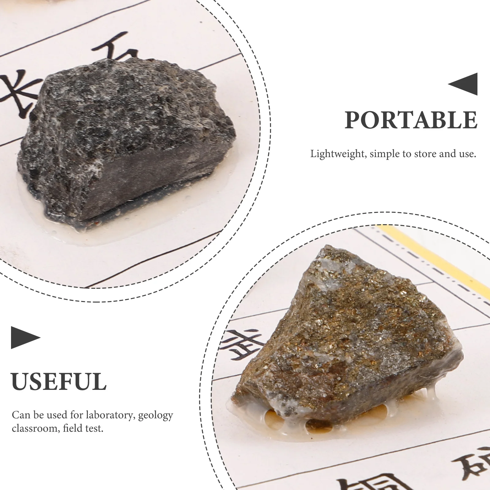 

12Pcs Mineral Rock Specimen Compact Portable Geology Classroom Laboratory Display Collection Teaching Kit Rock Collection