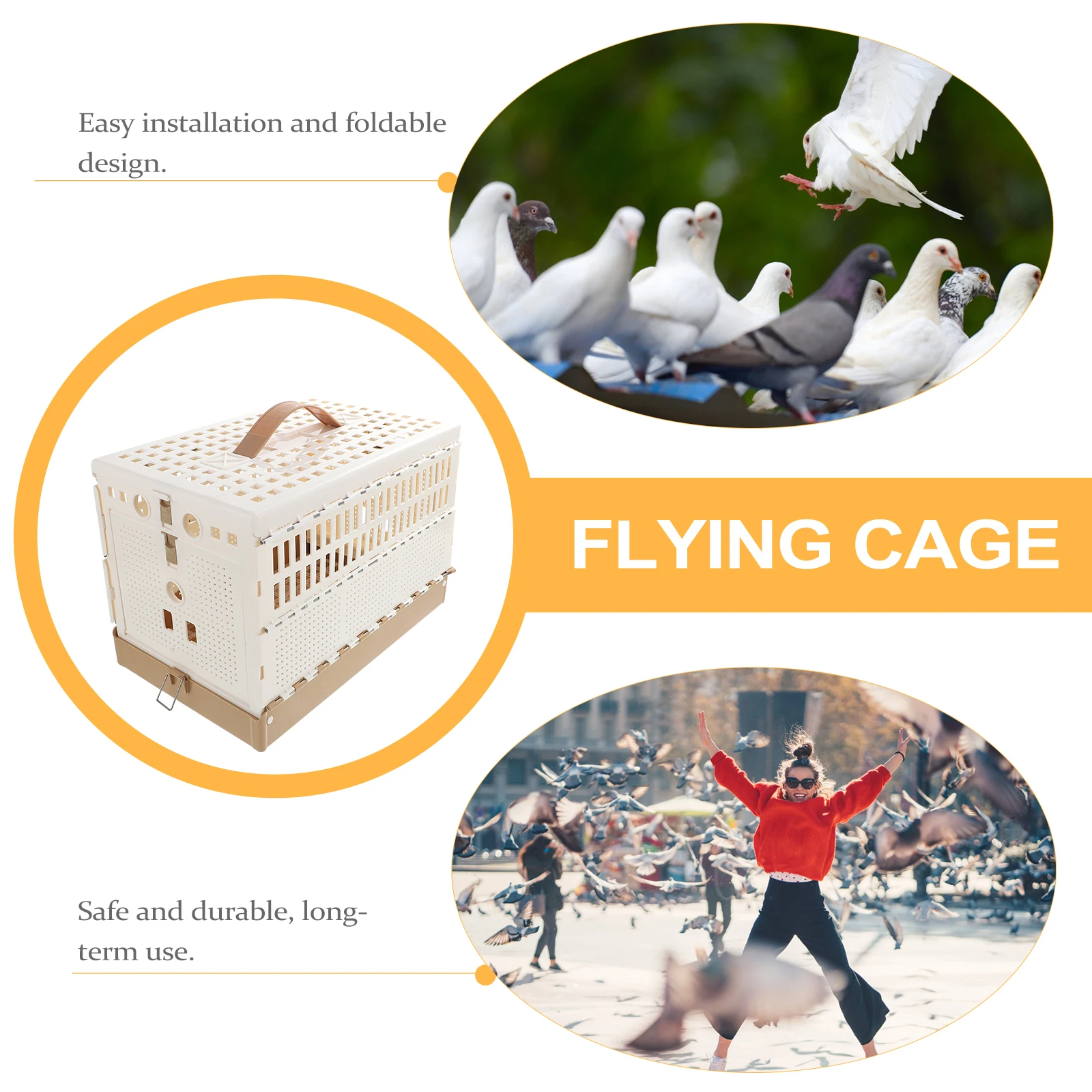 

Foldable Pigeon Plastic Easy Foldable Pigeon Clean Tray Portable Bird Cage House Domestication Resting ABS PVC Cage