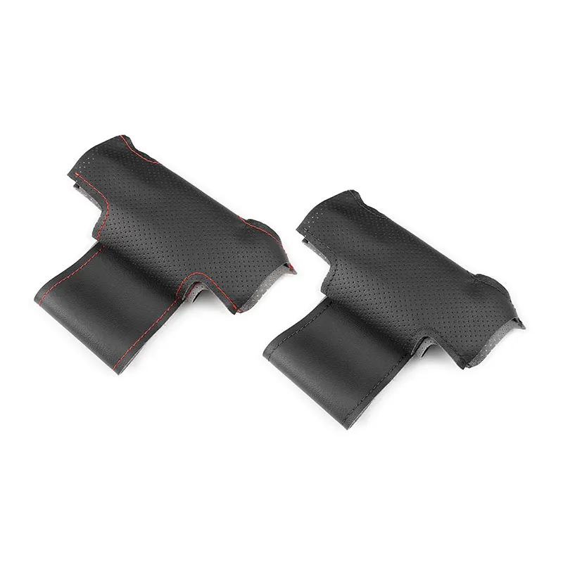 Hand Sewing Perforated Leather Car Inner Steering Wheel Cover Trim For Ford Focus 2 2005 2006 2007 2008 2009 2010 2011 3-Spoke