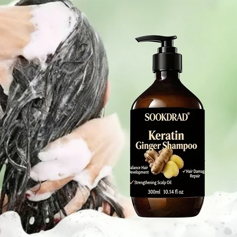 

Keratin Ginger Shampoo, Nourish Roots, Smooth Frizz, For All Hair Kinds