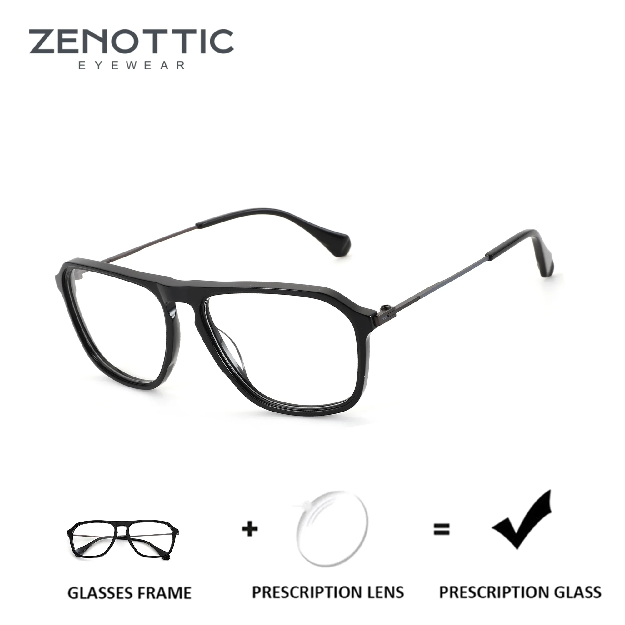 

Очки ZENOTTIC (размер XXL) из ацетата для мужчин, с диоптриями, синие, для коррекции близорукости, с оптическими линзами, с рецептурными прогрессивными линзами