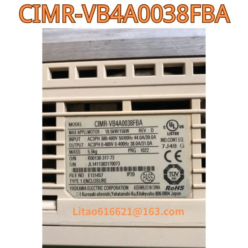 Used original frequency converter CIMR-VB4A0038FBA 15KW/18.5KW 380V functional test OK