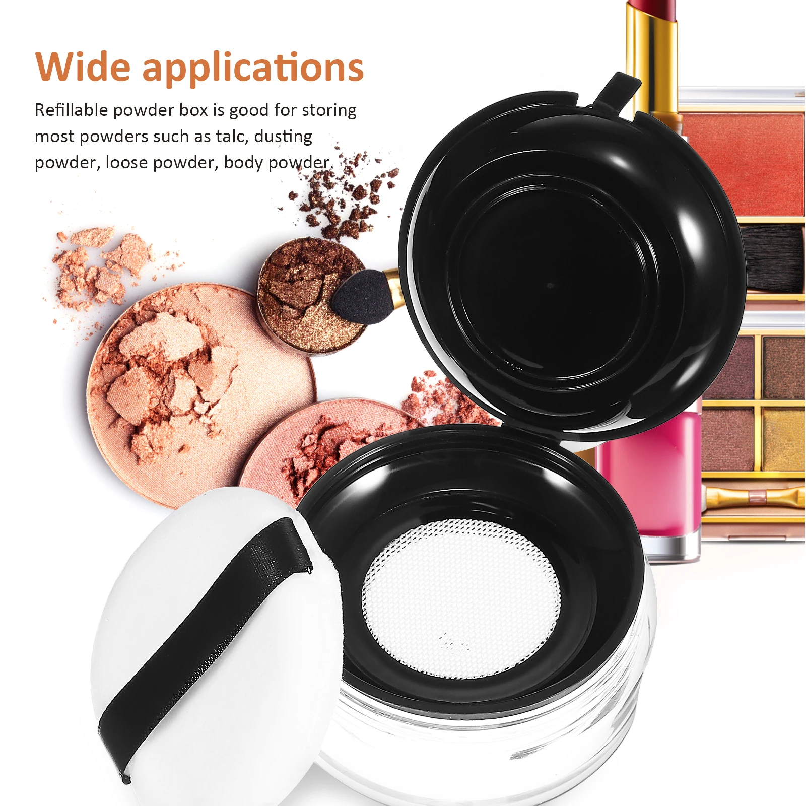 

Portable Empty Powder Container Compact Case Travel Size Leakproof Makeup Storage Skincare Organizer Body Powder Dispenser Pouch