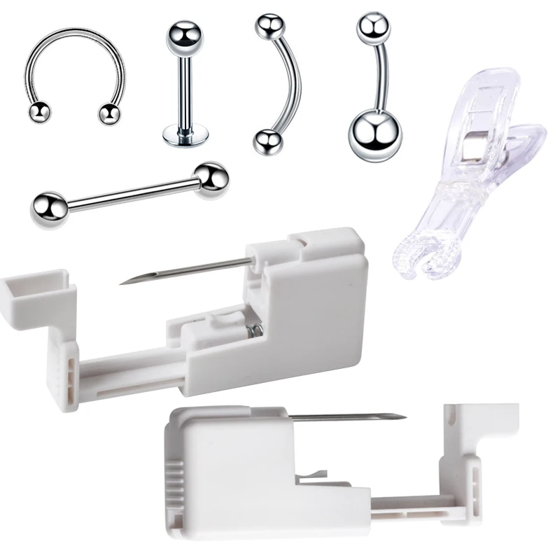 

Ear Piercing Gun Tool Set Stainless Steel Tongue Nail Piercing Gun, Disposable Eyebrow Nail Lip Nail Piercing Gun