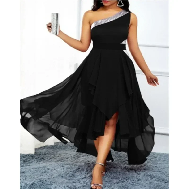 One Shouder Dress For Women Elegantes Formal Occasion Dresses Fashion Sexy Streetwear Party Prom Vestidos Para Mujer Robe Femme