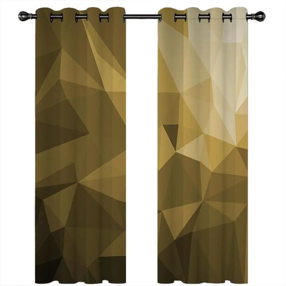 gold curtains stereoscopic geometric curtain Popular curtains high-end personality living room bedroom blackout curtains