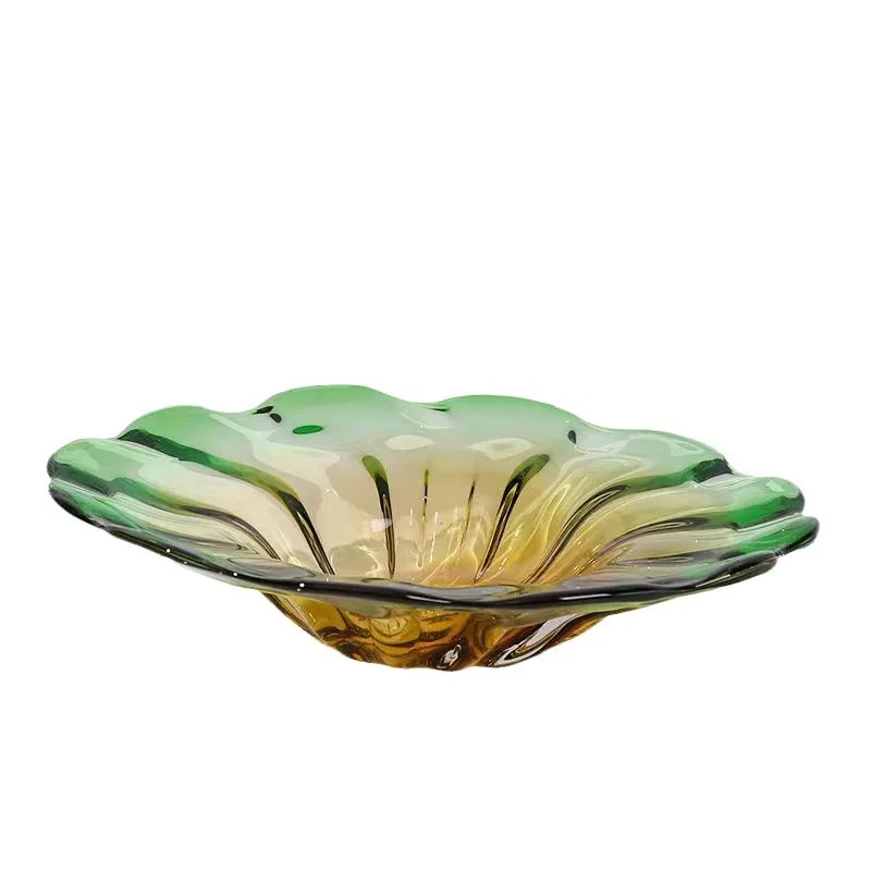 

Creative flower crystal glass fruit plate, high-end light luxury fruit plate, snack plate, home living room hotel advanced orna