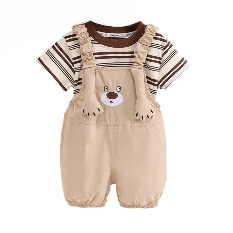 

New Summer Baby Boys Clothes Suit Children Striped T-Shirt Shorts 2Pcs/Set Kids Girls Clothing Infant Costume Toddler Tracksuits