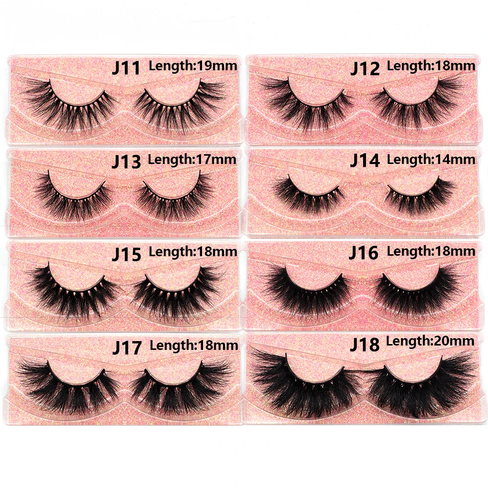 Großhandel Nerzwimpern 3D Flauschige Wispy 12mm-20mm Wimpern Natürliche Weiche Flauschige Falsche Wimpern 500 Stile Verfügbar – Detail 12