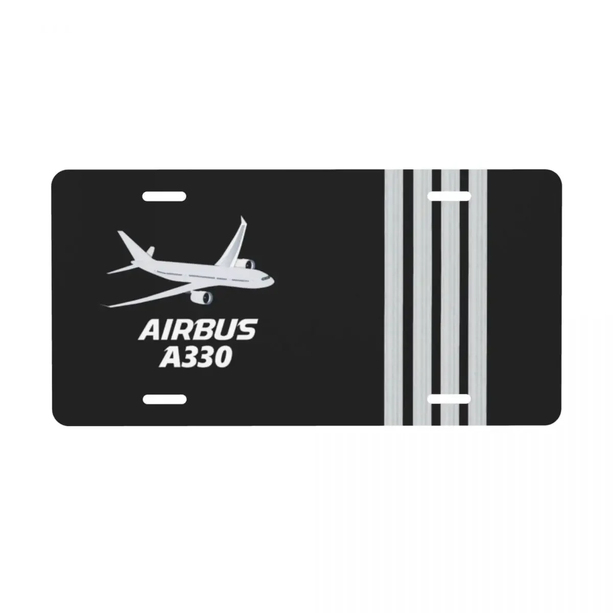 Airbus A330 Captain Stripes License Plate Pilot Aviation Airplane Decorative Car Front License Plate Cover Aluminum Vanity Tag