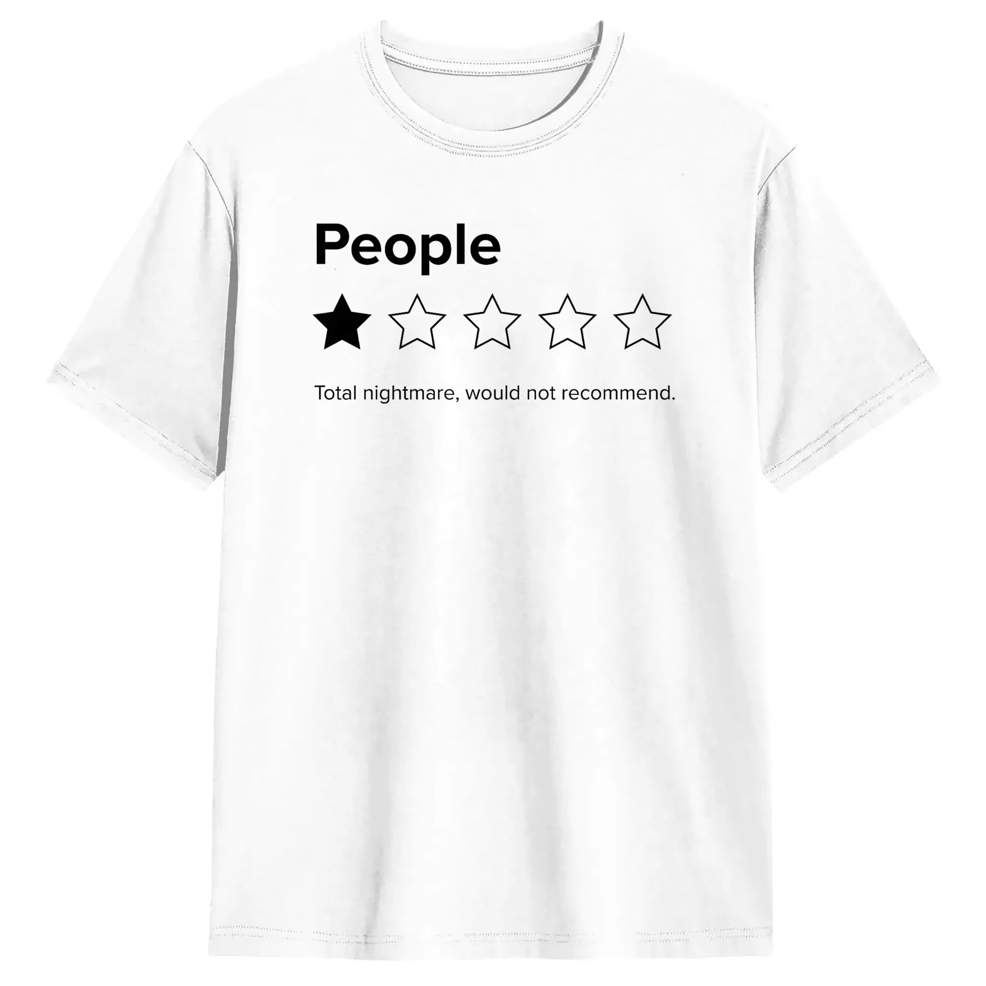 2026 Men's People One Star Total Nightmare Would Not Recommend T Shirts Cotton Clothing Short Sleeve Tee