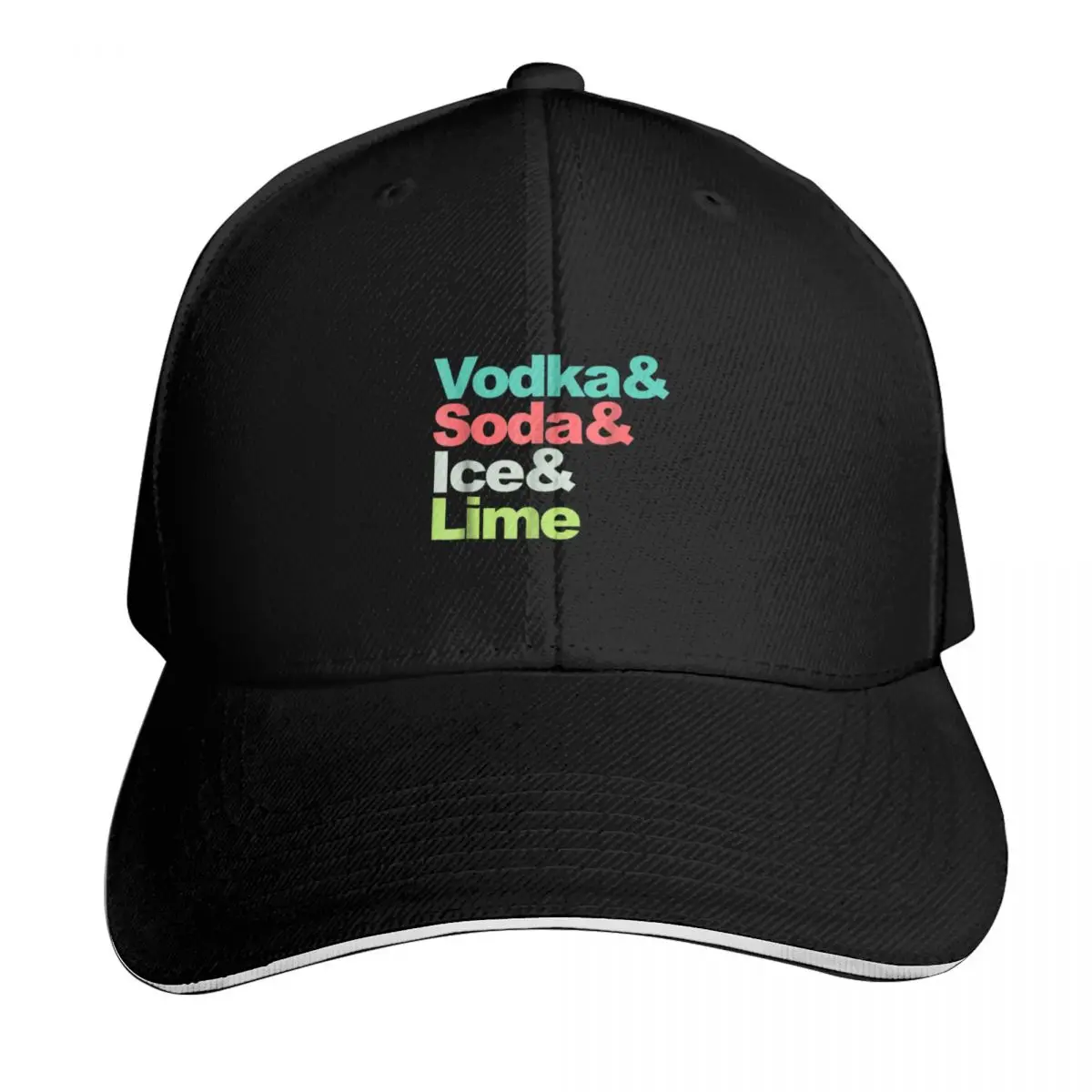 Funny Wine Lover Drinking Vodka Soda Ice Lime Baseball Cap Men Women Casual Summer Sport Sun Cap