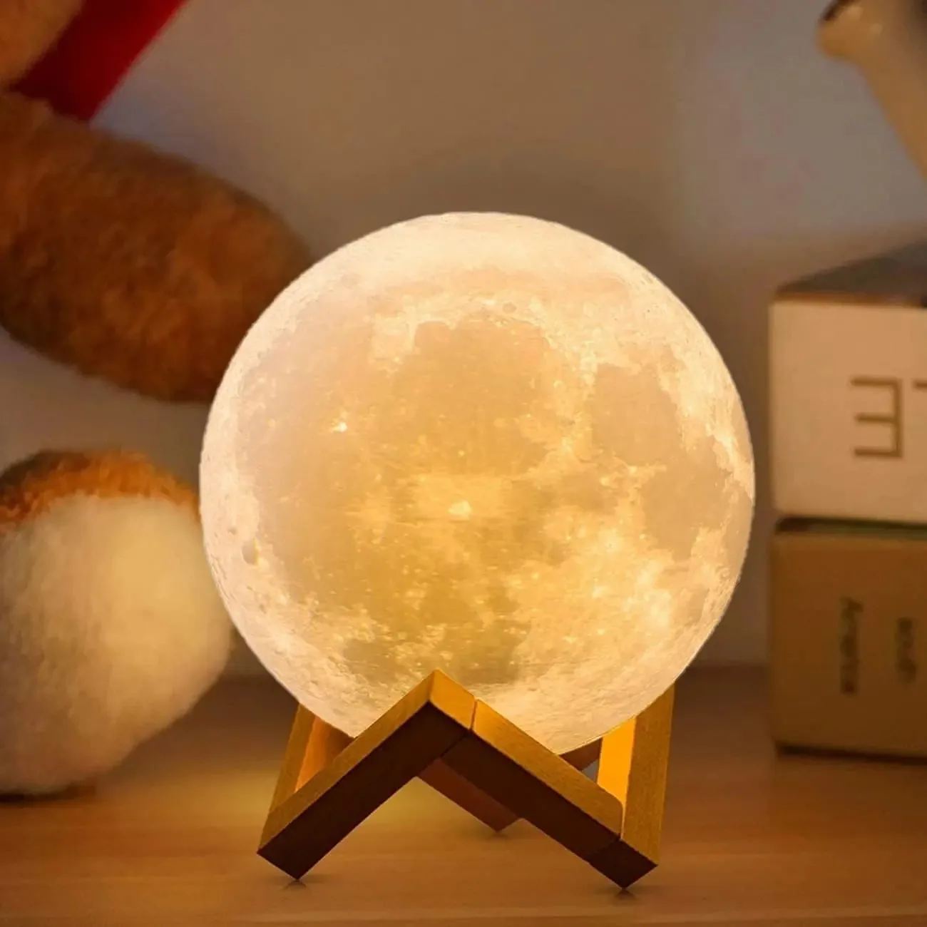 Moon Night Light Romance Atmosphere Christmas Gift 3D Printing Soft Warm White Light Long-lasting 16 Color Company Kid Party Bar