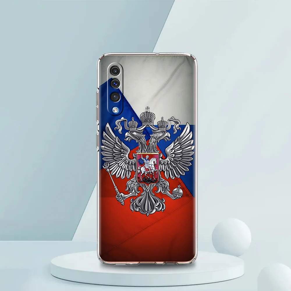 Russia Russian Flags Emblem Luxury Transparent Phone Case for Samsung Galaxy A12 A02 A03S A50 A70 A40 A10 A20 A30 Silicone Shell