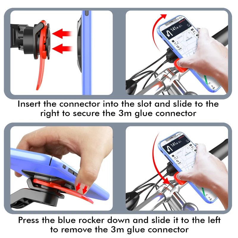 Soporte de teléfono para motocicleta, amortiguador de choque, soporte de teléfono para bicicleta, amortiguador de vibración, autobloqueo,