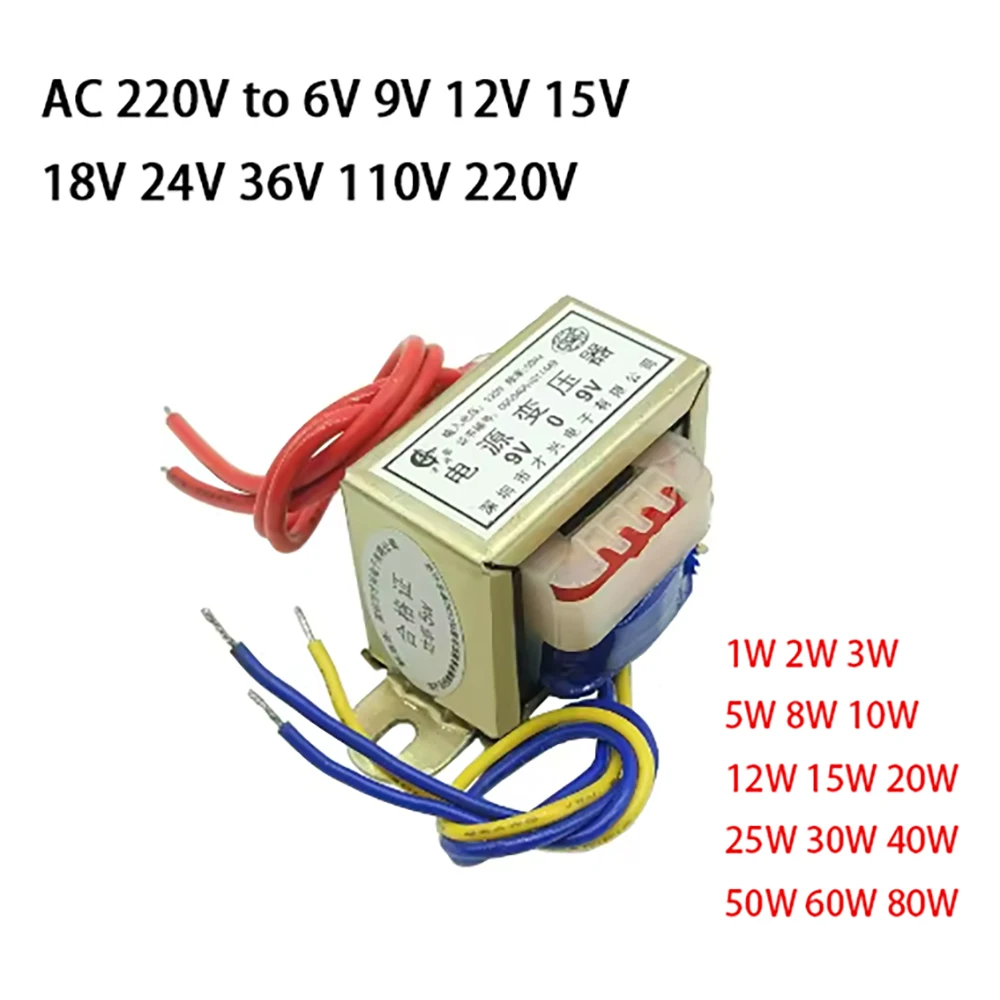 

1W 5W 10W 12W 15W 20W 25W 40W 60W Power Transformer Input AC 220V 50HZ Output AC 6V 9V 12V 15V 18V 24V 48V 110V Dual V 3Line