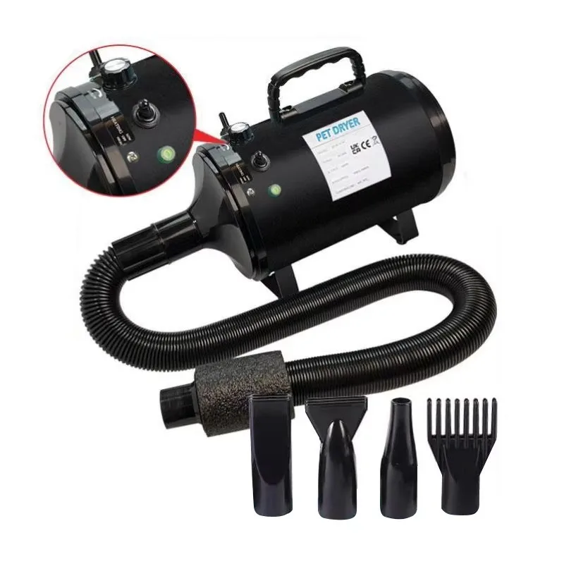 Dog Dryer for Grooming with Stepless Speed and Heat Dog Blow Dryer with 4 Different Nozzles 1800W 2200W 2400W 2800W 3200W 3800W