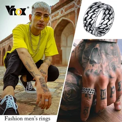 Vnox Antique Color Chain Rings for Men, Rock Punk Watchband Link Style Wedding Band Jewelry,10MM Wide Stainless Steel Accessory