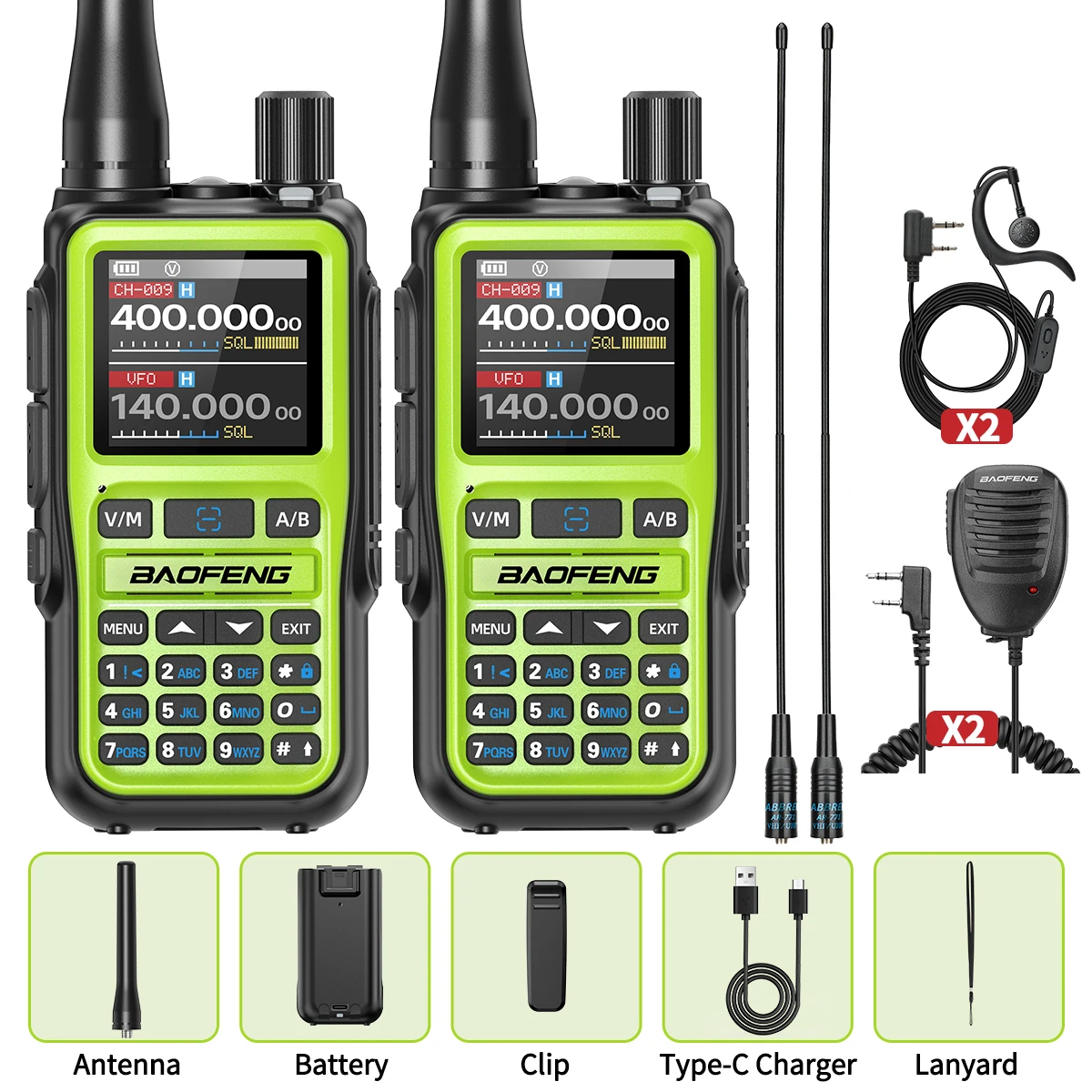 BAOFENG UV-5R Mini Walkie Talkie Multi Band Bluetooth Programmering Draadloze Kopieerfrequentie 999CH Type-C Lange afstand Tweerichtingsradio