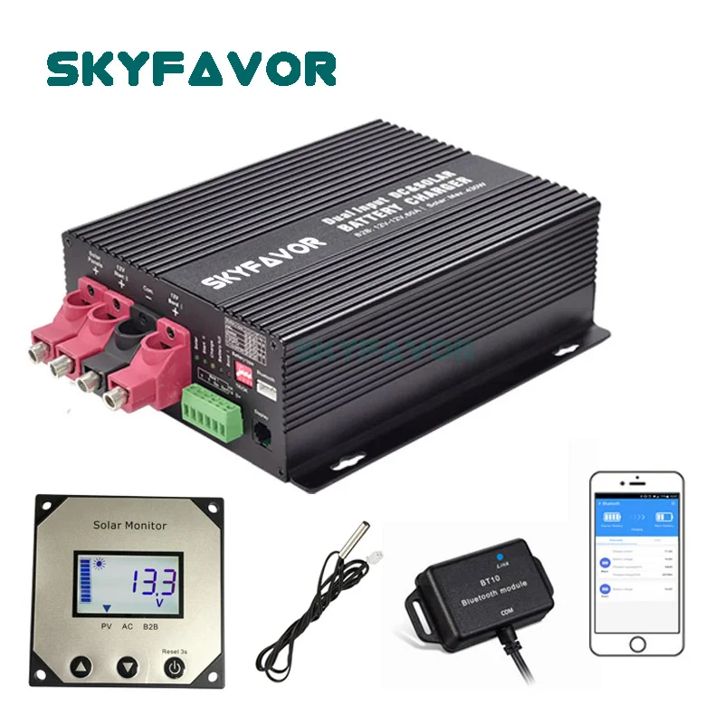 منتج جديد شاحن تيار مستمر سريع 24 فولت إلى 12 فولت 60A والطاقة الشمسية MPPT 50A مدخل مزدوج بطارية أوتوماتيكية متعددة الوظائف إلى شاحن بطارية