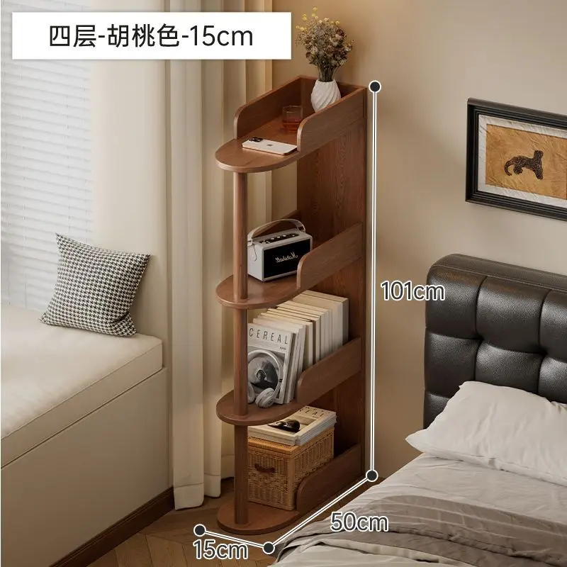 

Ультраузкий письменный стол с мини-стеллажом для хранения, домашняя книжная полка, простой шкаф для гостиной, напольная полка для хранения из массива дерева