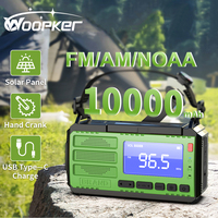 Woopker Radio 10000mAh MD-091P AM/FM/NOAA Multifunctional Emergency Solar Hand Crank Dual USB Rechargeable Radio with Display