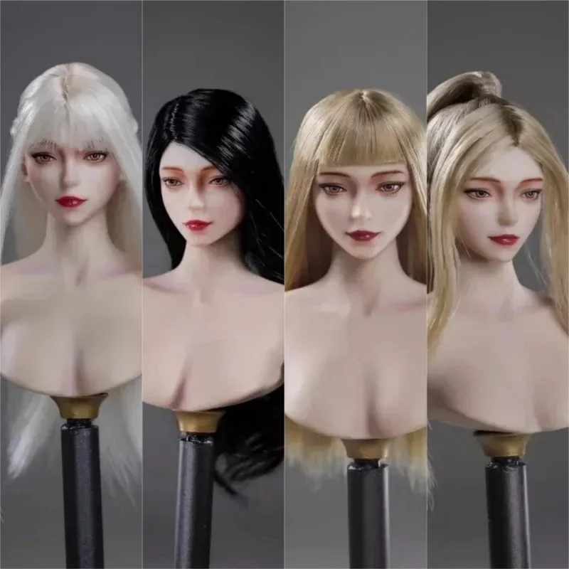 

New 1/6 Europe Female Long Straight Golden Hair Head Sculpt Fei'er Head Played for 12" Figure Pale PH TBL Wbox Body LZ SET013