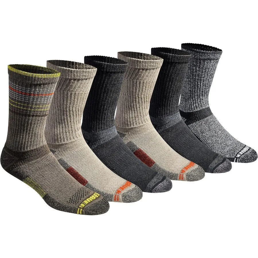 

Men's Dura Dri Moisture Control 6Pair Crew Socks for Active Lifestyle Ideal for Sports and Daily Wear Advanced SweatWicking Tec