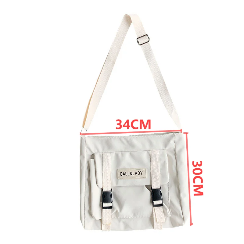 Canvas Crossbody Bags Youth Fashion Casual Large Capacity Ladies Shoulder Bag Solid Color Women Messenger Bags with Pendant