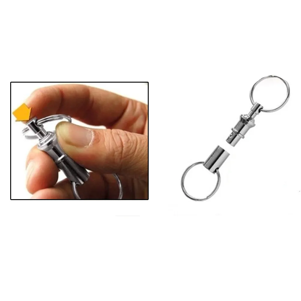 10Pcs Flat Double Loop Key Rings Dismountable Metal Keychain Secure Snap Closure for Keys Tags Crafts Home Key Rings